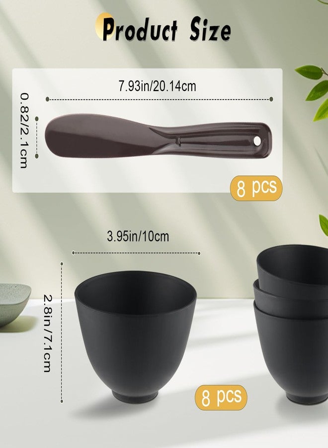 BOSMIOW 8Pcs Black Facial Mask Mixing Bowl with 8Pcs Spatulas,Silicone Mud Mask DIY Containers,Skincare Products Makeup Kit,Cosmetic Beauty Tool for Home Use,Salon,SPA,Microwavable - Image 2